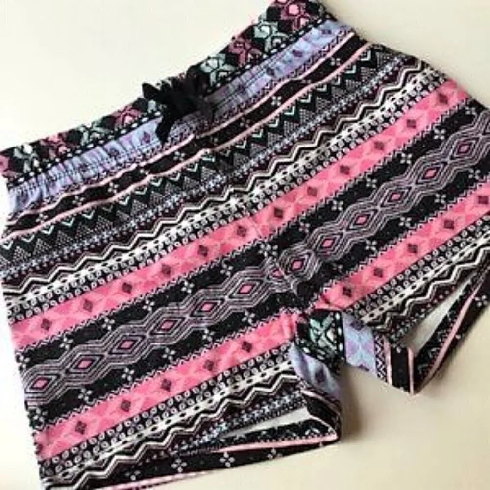 BOHO AZTEC PRINT SHORTS PURPLE PINK